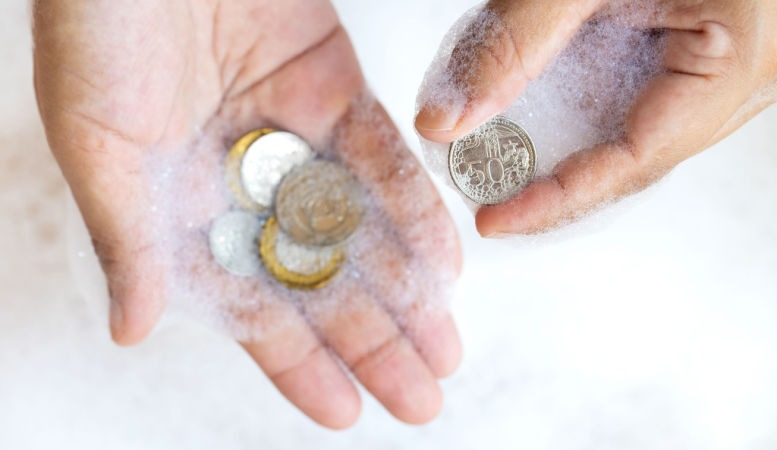 cleaning silver and other coins with dish soap