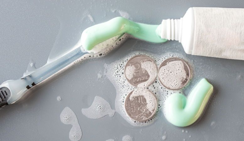 green toothpaste used to clean silver coins