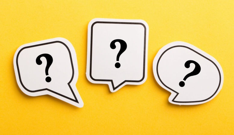 question mark speech bubble isolated on yellow background