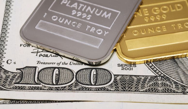 one troy ounce of gold and platinum bar