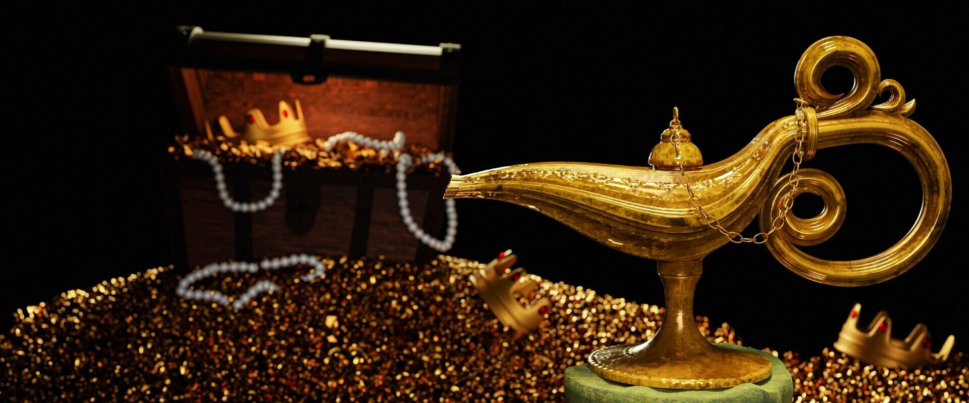 gold genie lamp